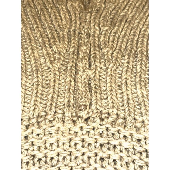 LUSH Small Oatmeal Chunky Turtleneck Sweater Cropped Textured Ribbed Cozier Warm - Picture 8 of 11